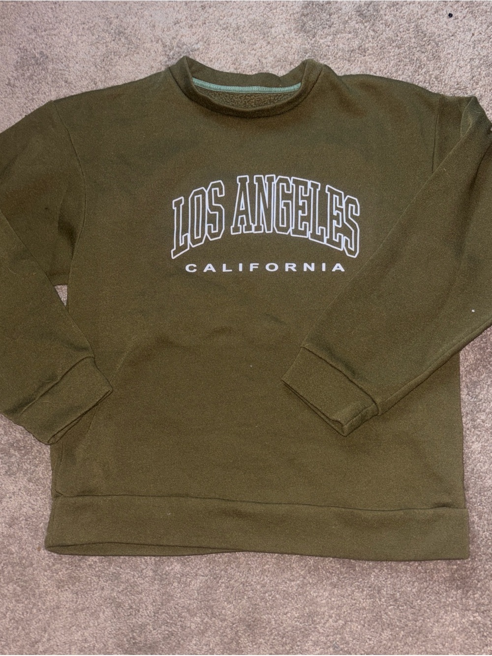 Los Angeles California Olive Green Crewneck Sweatshirt